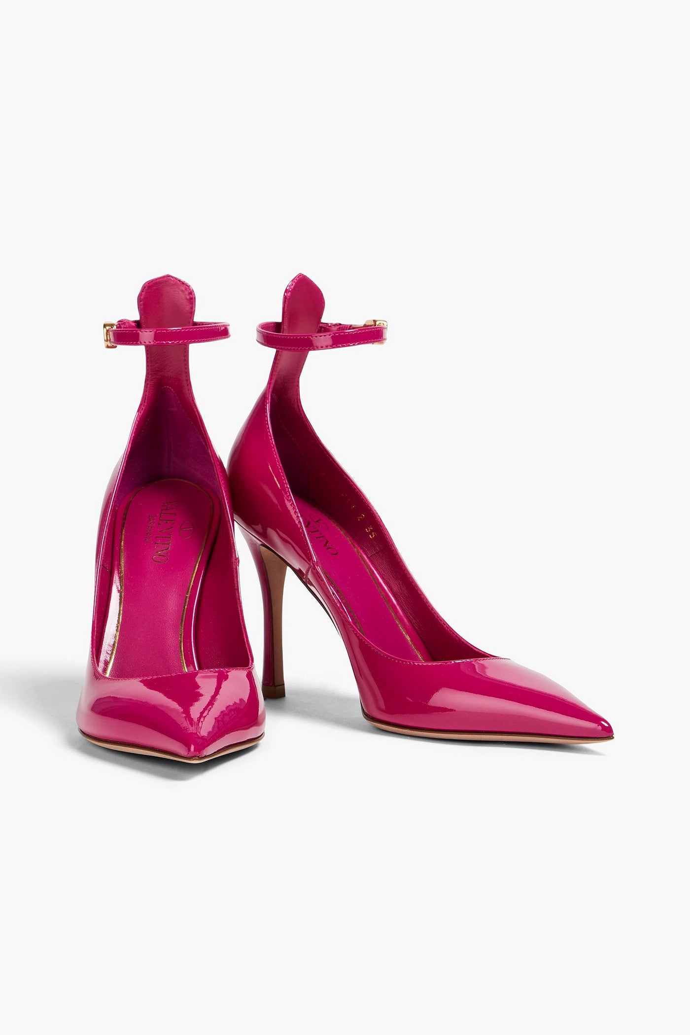 Valentino Garavani Tan-Go 100 Patent-Leather Pumps Magenta Women's