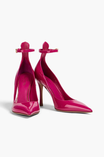 Valentino Garavani Tan-Go 100 Patent-Leather Pumps Magenta Women's