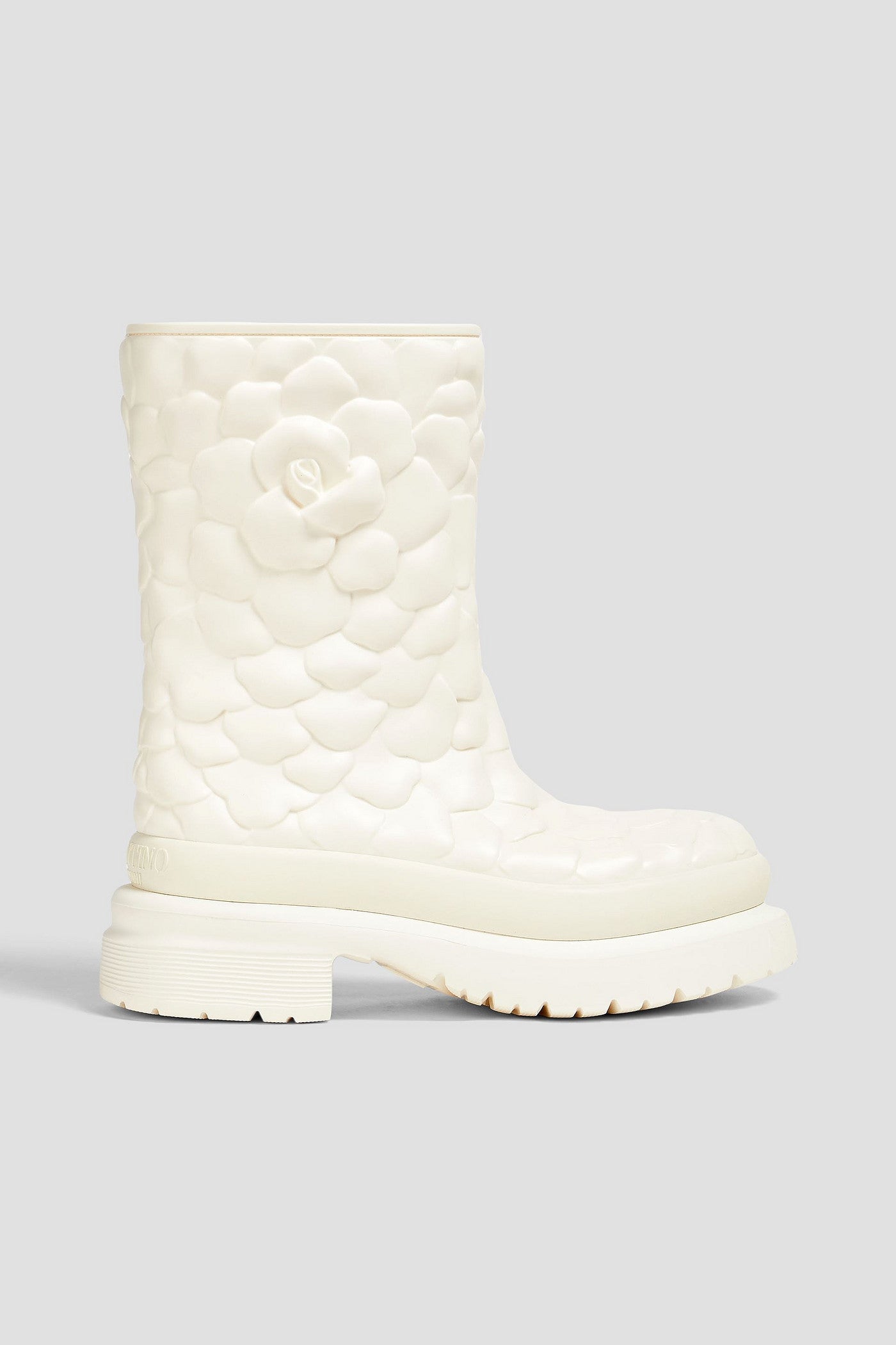Valentino Garavani Atelier 03 Rose EditionRubber Platform Rain Boots Ivory Women's