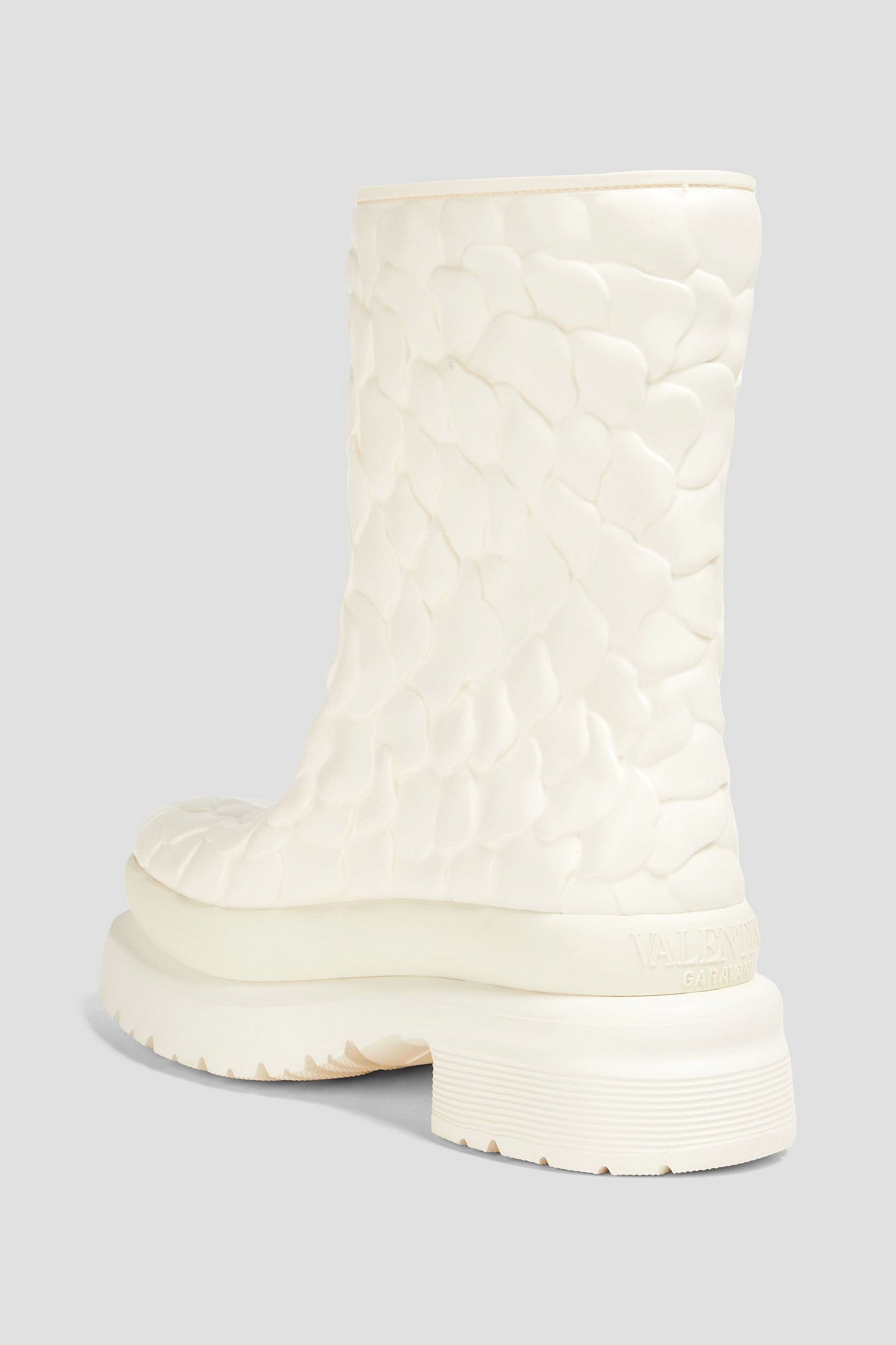 Valentino Garavani Atelier 03 Rose EditionRubber Platform Rain Boots Ivory Women's