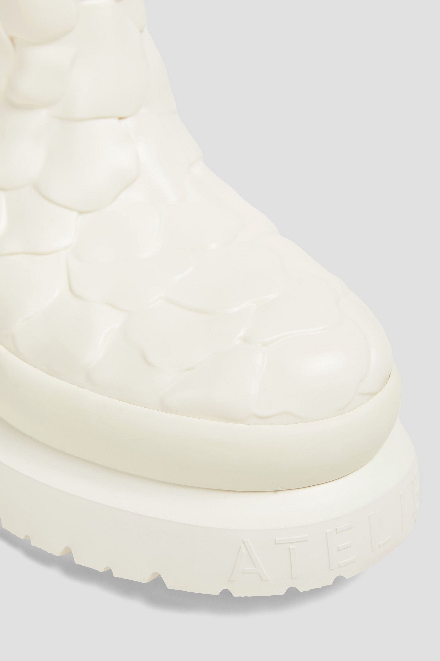Valentino Garavani Atelier 03 Rose EditionRubber Platform Rain Boots Ivory Women's