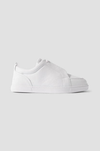 Christian Louboutin Jimmy Rubber-Trimmed Leather Sneakers White