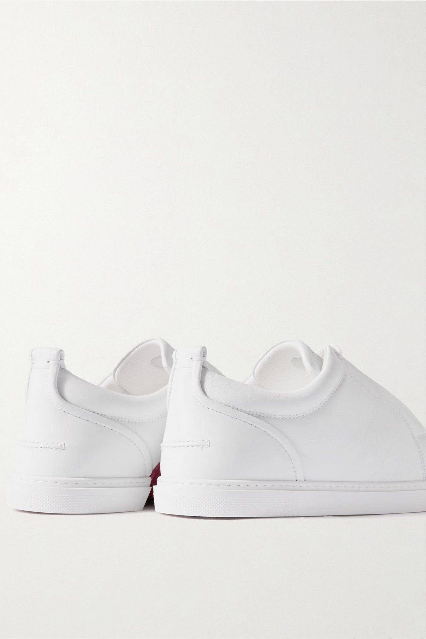 Christian Louboutin Jimmy Rubber-Trimmed Leather Sneakers White