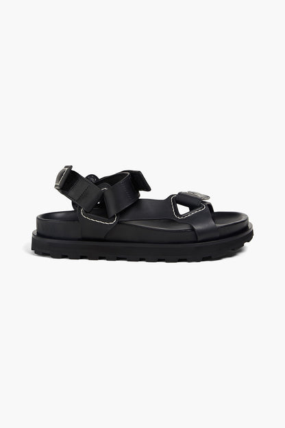 Jil Sander Leather Sandals Black Women's