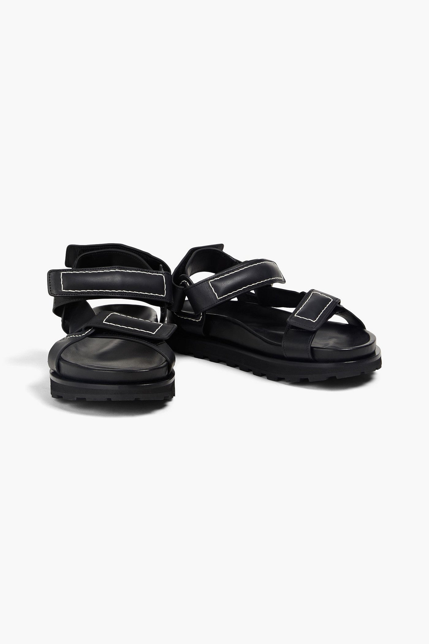 Jil Sander Leather Sandals Black Women's