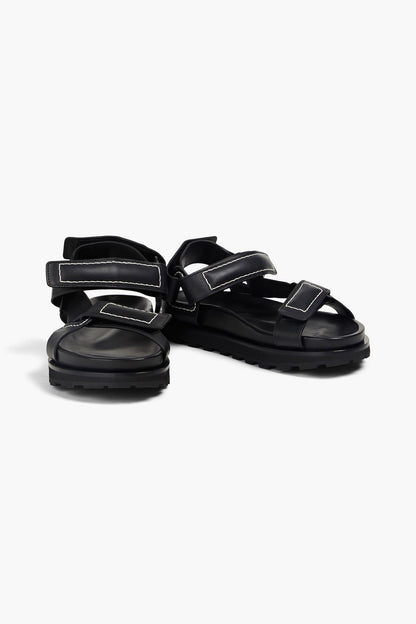 Jil Sander Leather Sandals Black Women's