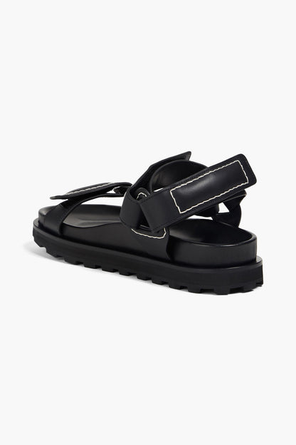 Jil Sander Leather Sandals Black Women's