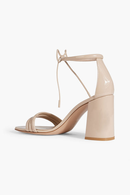 Gianvito Rossi Sydney 85 Patent-Leather Sandals Neutral Women's