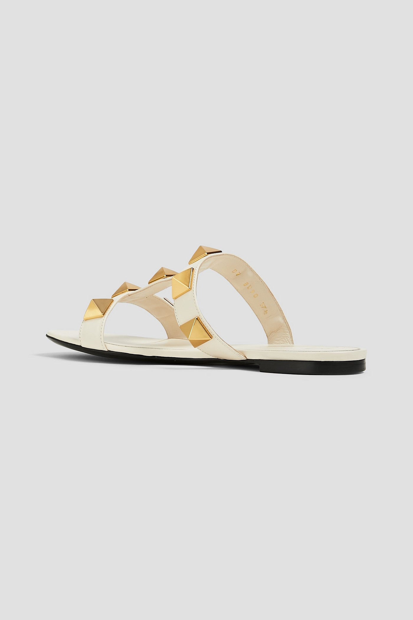 Valentino Garavani Roman Stud Leather Slides Ivory Women's