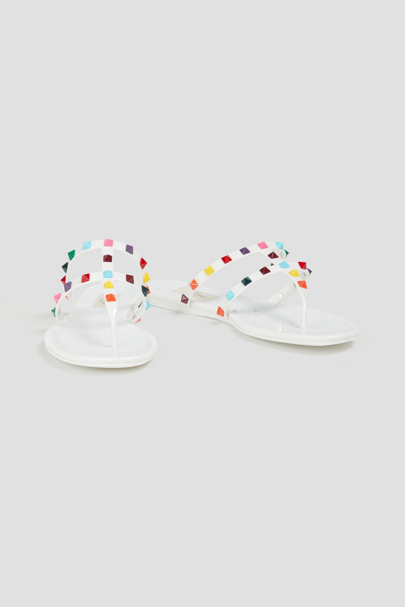 Valentino Garavani Rockstud Rubber Sandals White Women's