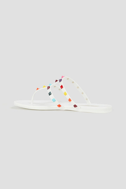 Valentino Garavani Rockstud Rubber Sandals White Women's