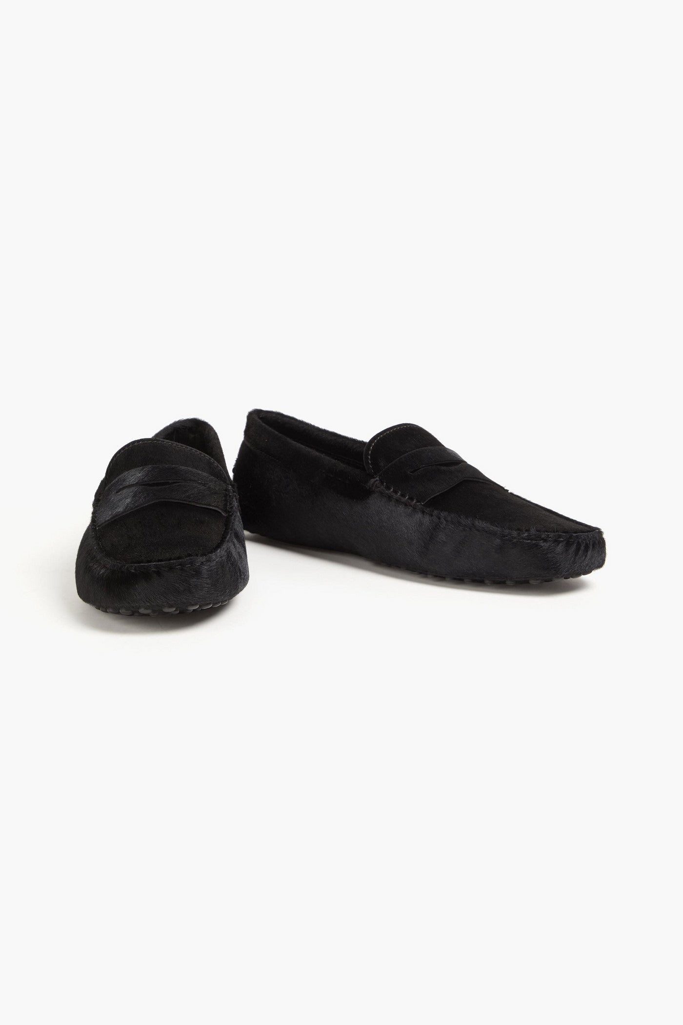 Tod's Gommino Calf Hair Driving Shoes Black