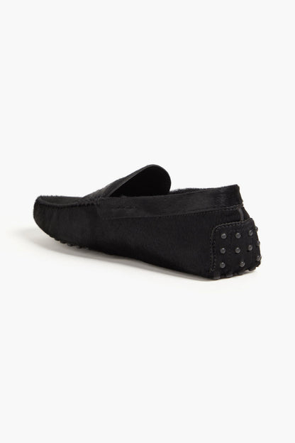 Tod's Gommino Calf Hair Driving Shoes Black