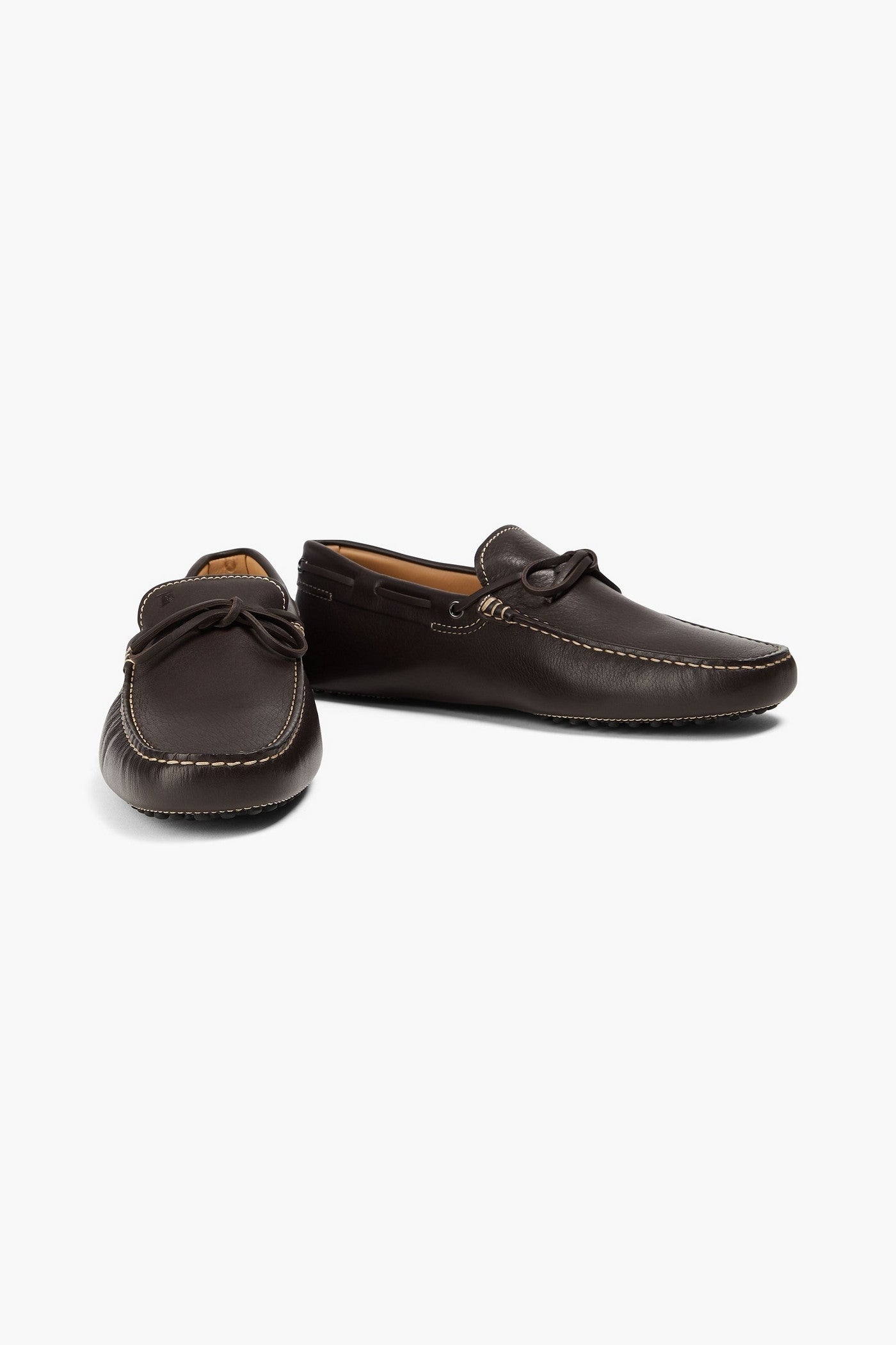 Tod's Heaven Lacetto Leather Driving Shoes Dark Brown
