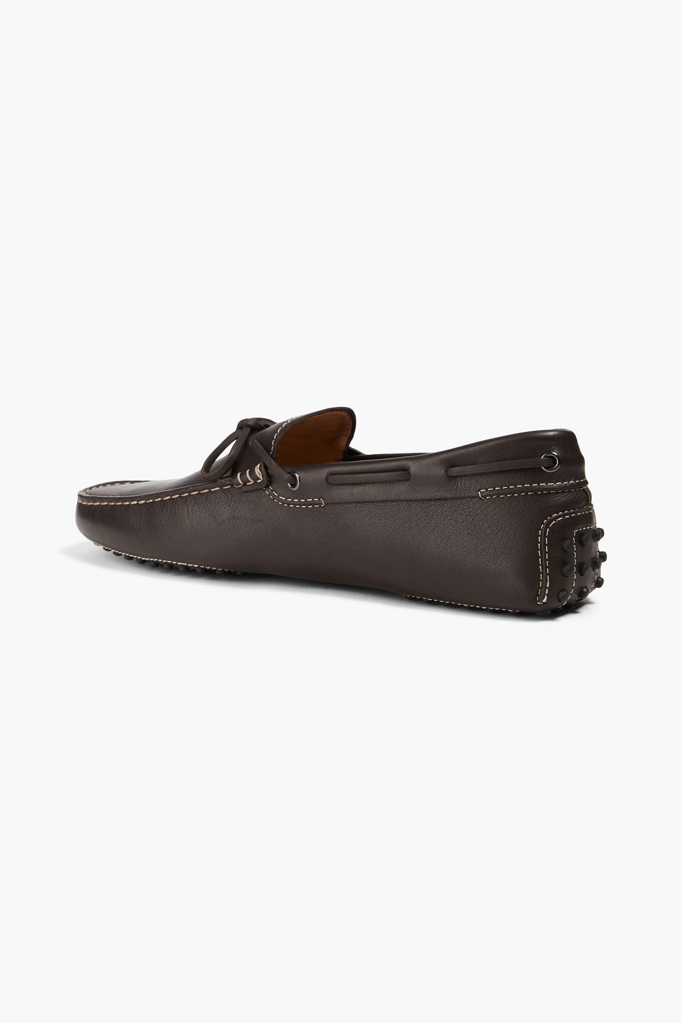 Tod's Heaven Lacetto Leather Driving Shoes Dark Brown