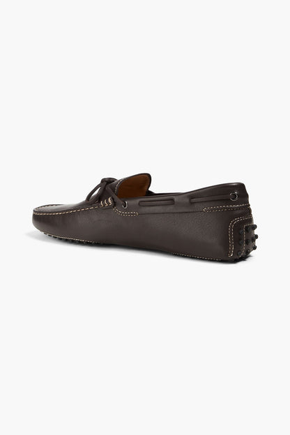 Tod's Heaven Lacetto Leather Driving Shoes Dark Brown