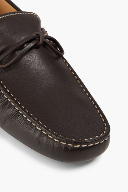 Tod's Heaven Lacetto Leather Driving Shoes Dark Brown