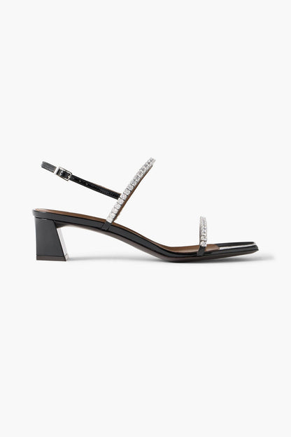 Giuseppe Zanotti Mya Crystal-Embellished Patent-Leather Sandals Black Women's
