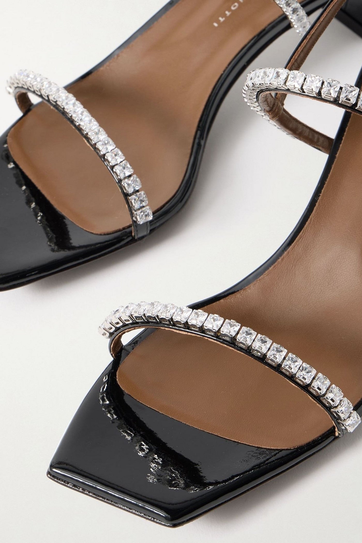 Giuseppe Zanotti Mya Crystal-Embellished Patent-Leather Sandals Black Women's