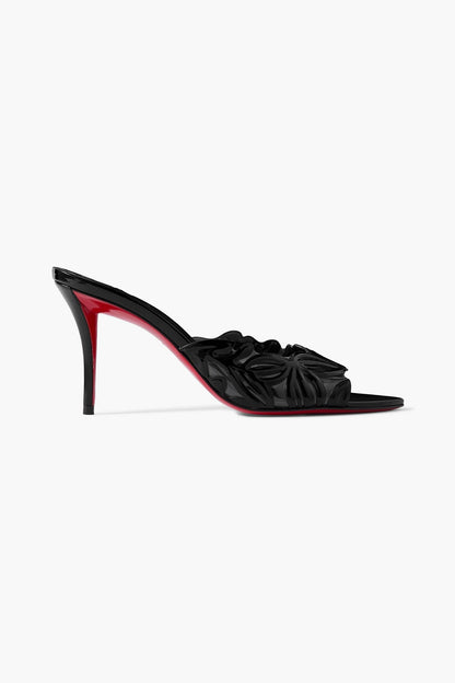 Christian Louboutin Apostropha Petunia 80 Patent-Leather And Pvc Mules Black Women's