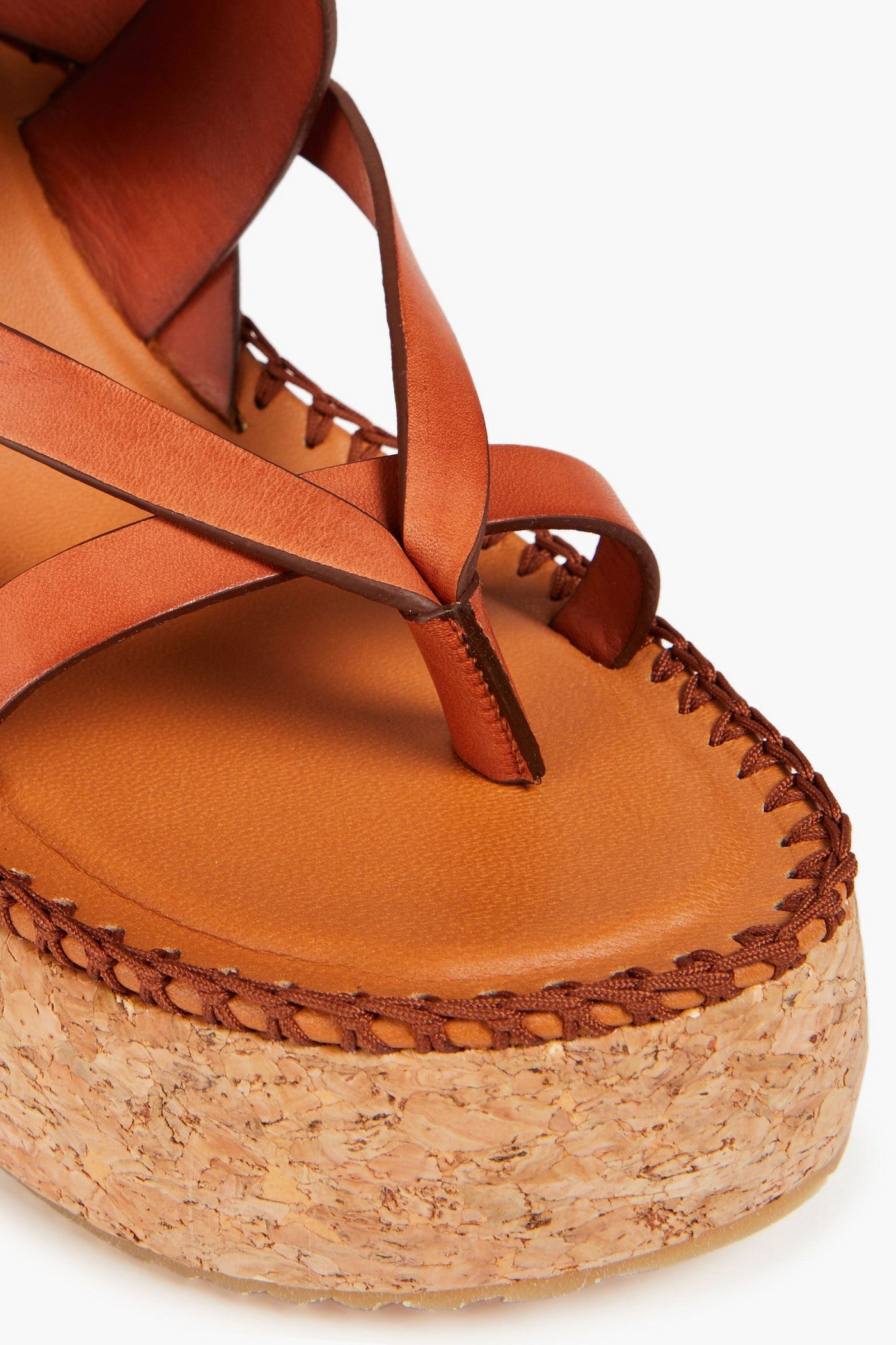Zimmermann Leather Wedge Sandals Tan Women's