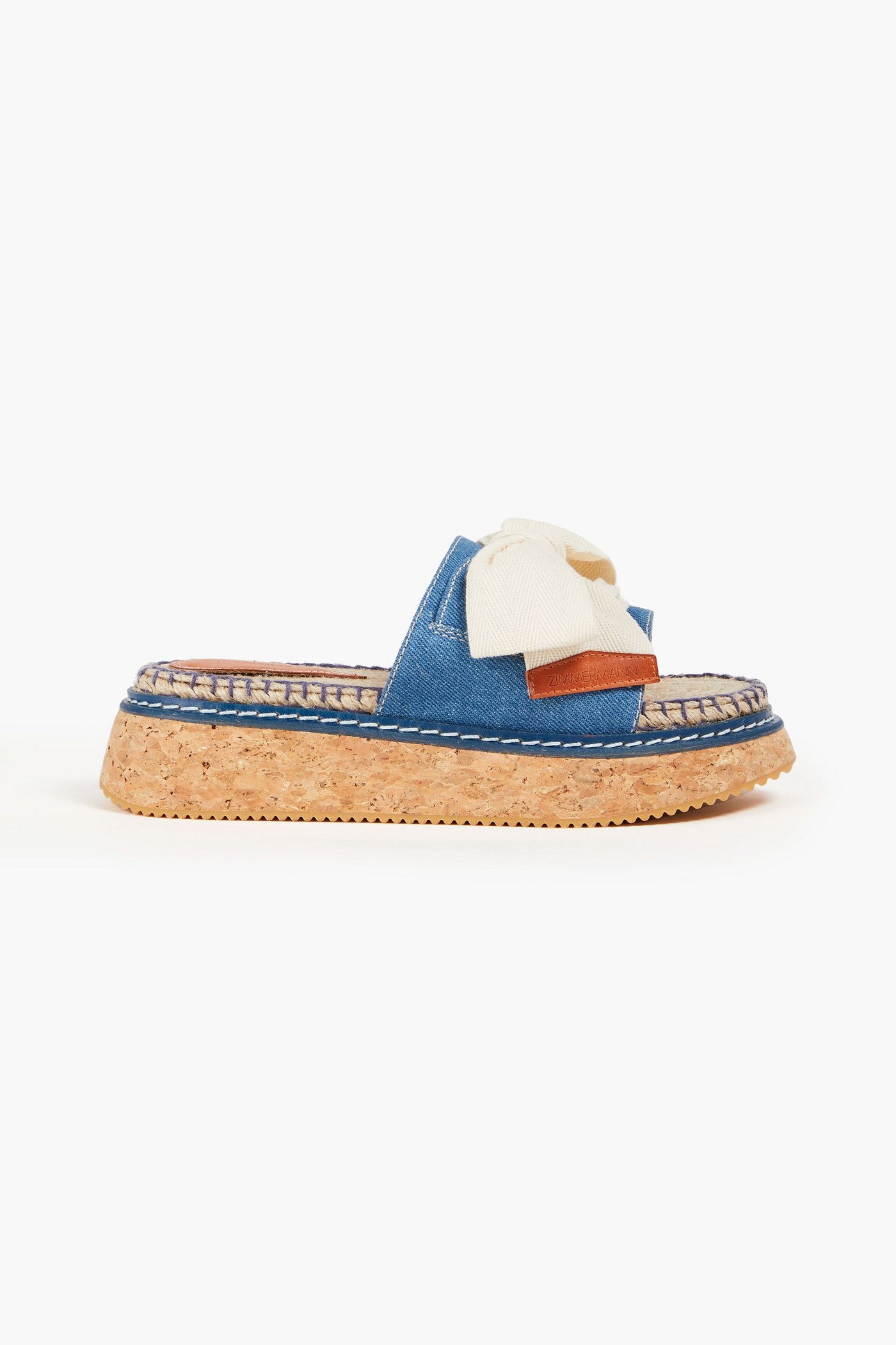 Zimmermann Canvas And Denim Espadrille Slides Mid Denim Women's