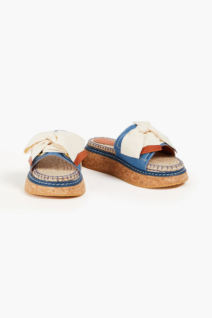 Zimmermann Canvas And Denim Espadrille Slides Mid Denim Women's