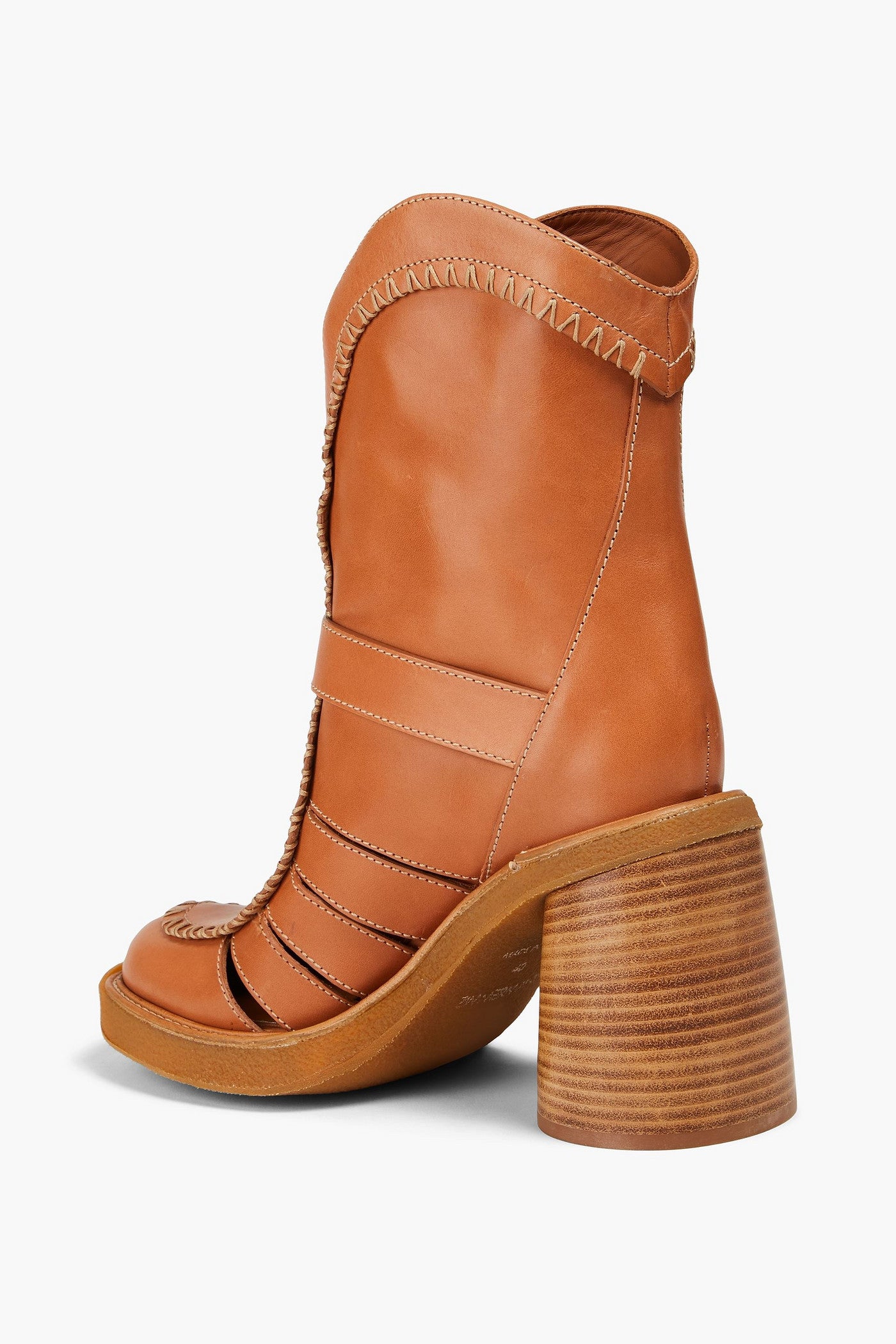 Zimmermann Whipstitched Leather Ankle Boots Tan Women's