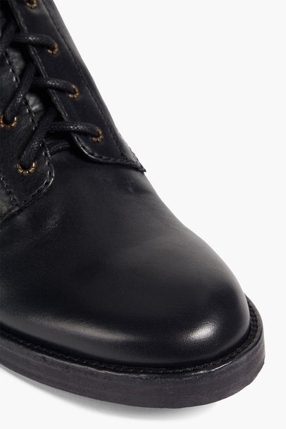 Isabel Marant Teylon Buckled Studded Leather Combat Boots Black Women's