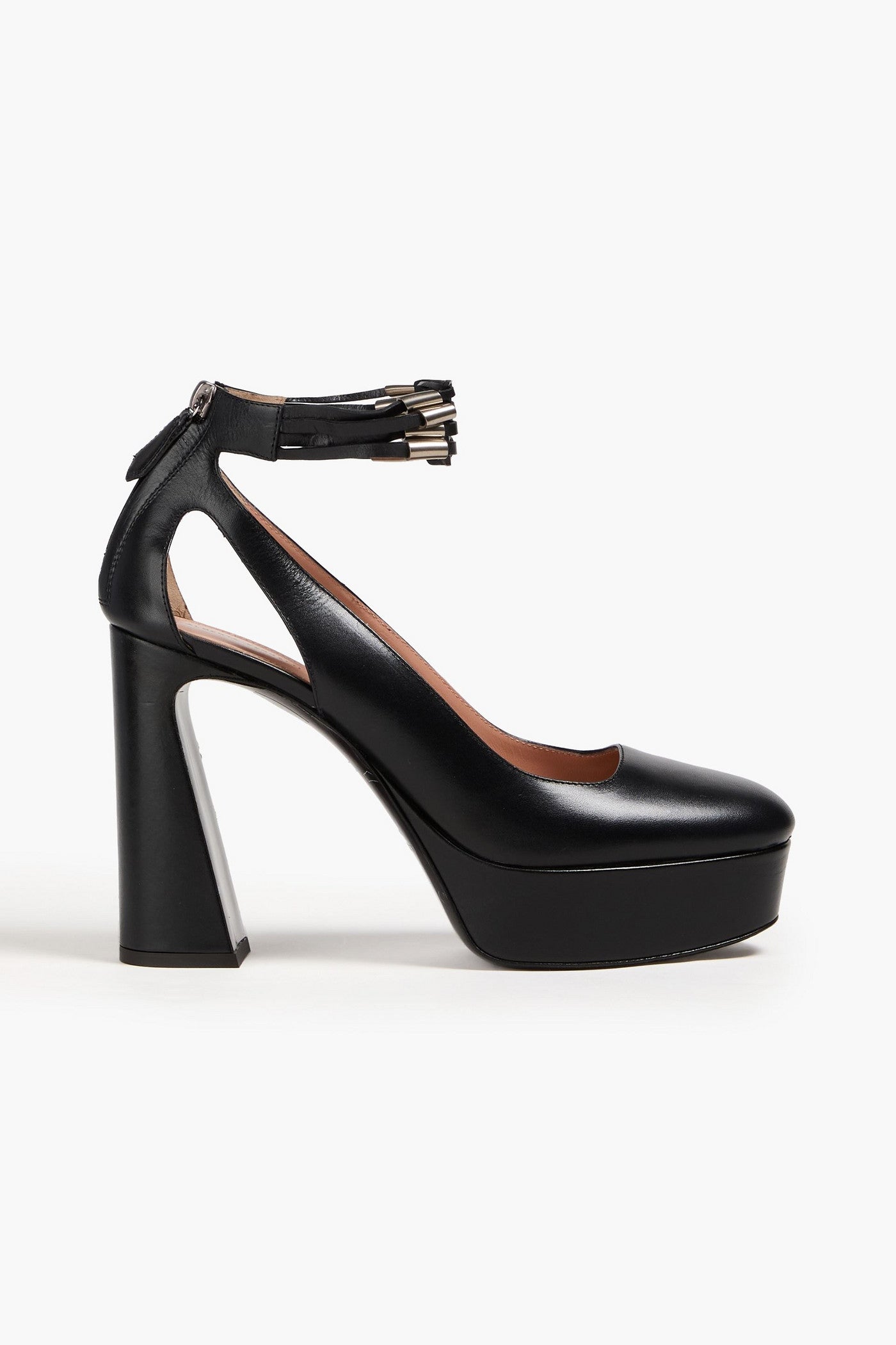 Alberta Ferretti Studded Leather Platform Pumps Black Women's