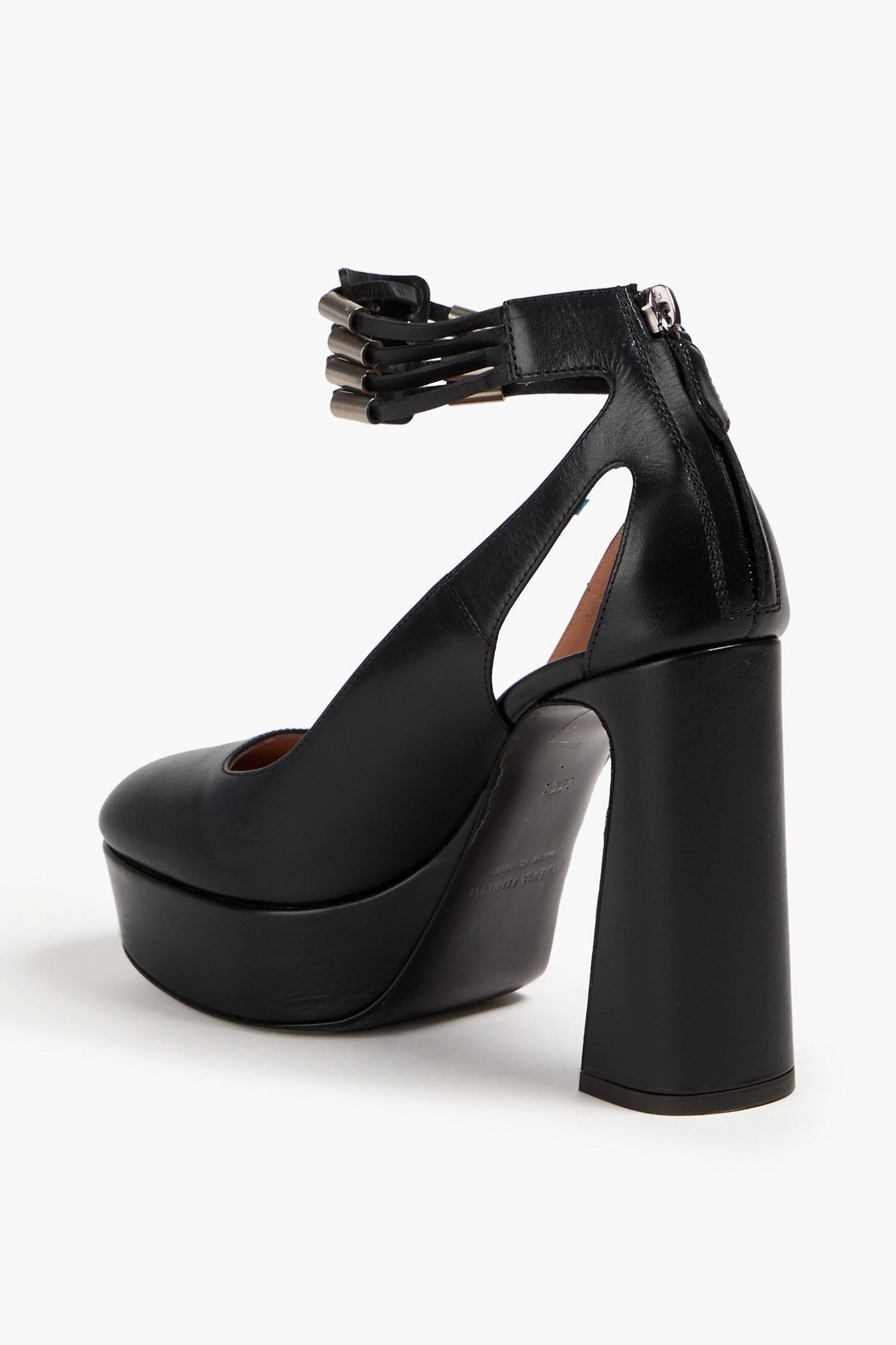 Alberta Ferretti Studded Leather Platform Pumps Black Women's