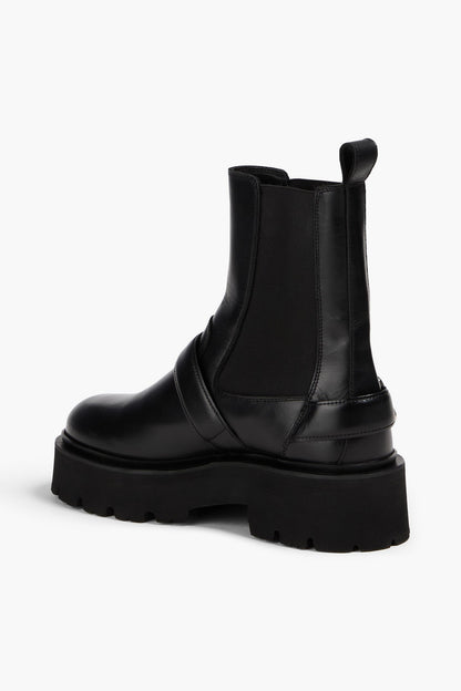 Sandro Glossed-Leather Chelsea Boots Black Women's