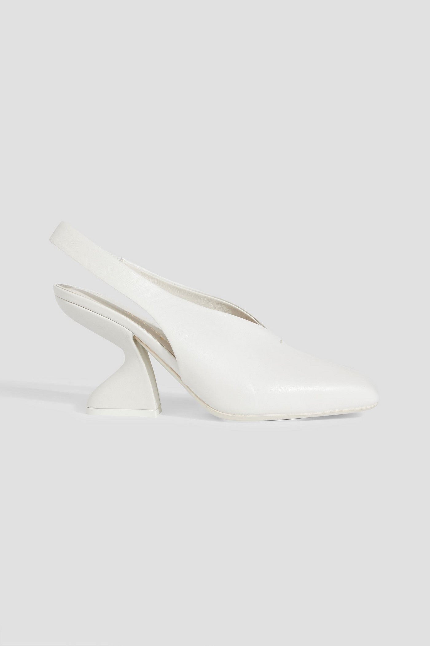 Ferragamo Sloane 85 Leather Slingback Pumps White Women's