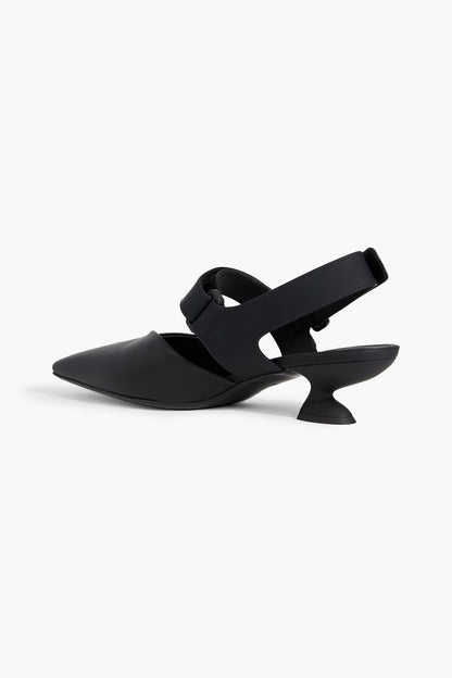 Ferragamo Sagar 40 Leather Slingback Pumps Black Women's