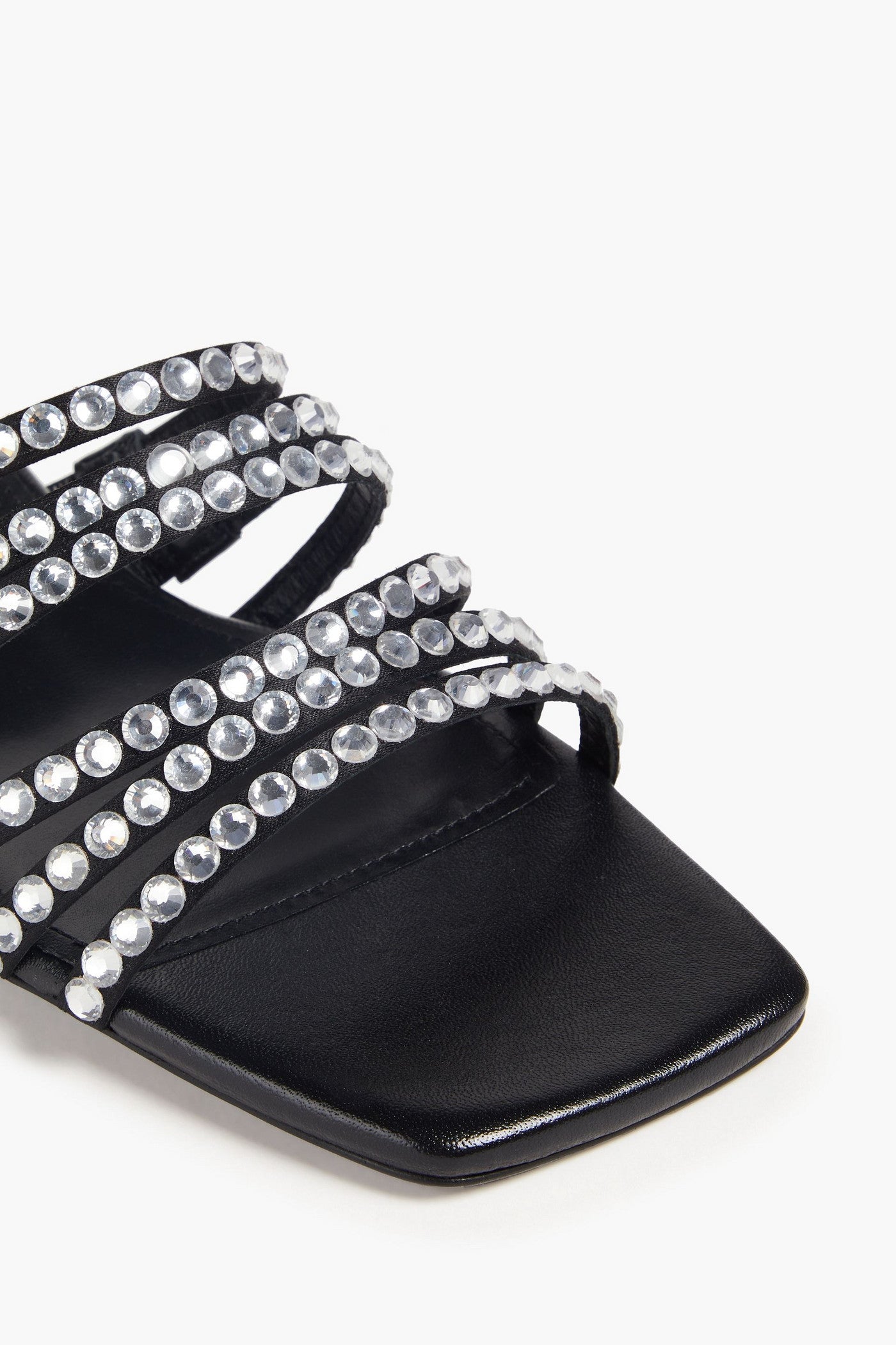 Sandro Crystal-Embellished Satin Mules Black Women's