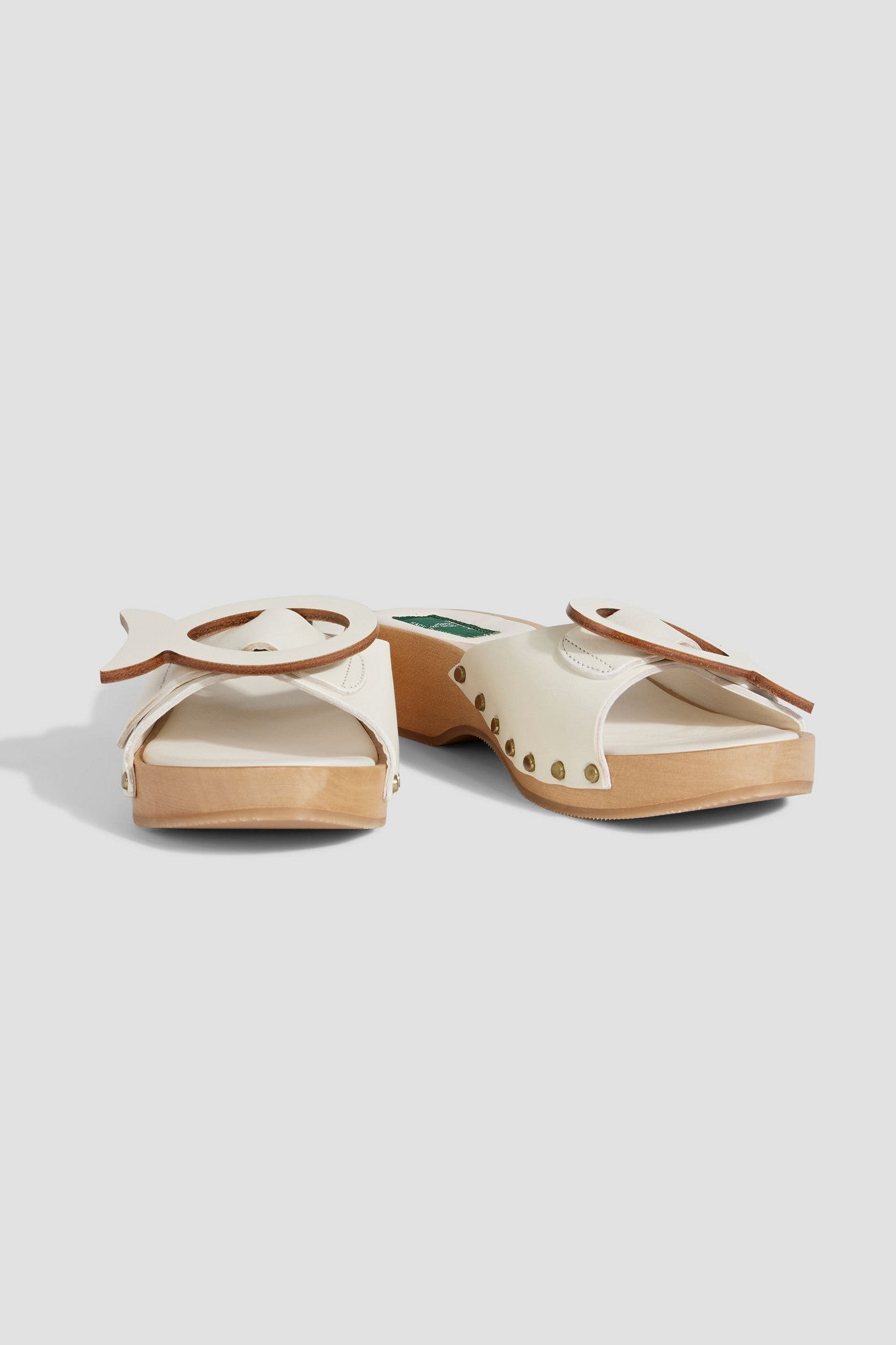 Pucci Appliqud Leather Mules White Women's