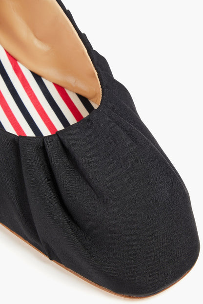 Thom Browne Thom John Ruched Satin Ballet Flats Black Women's