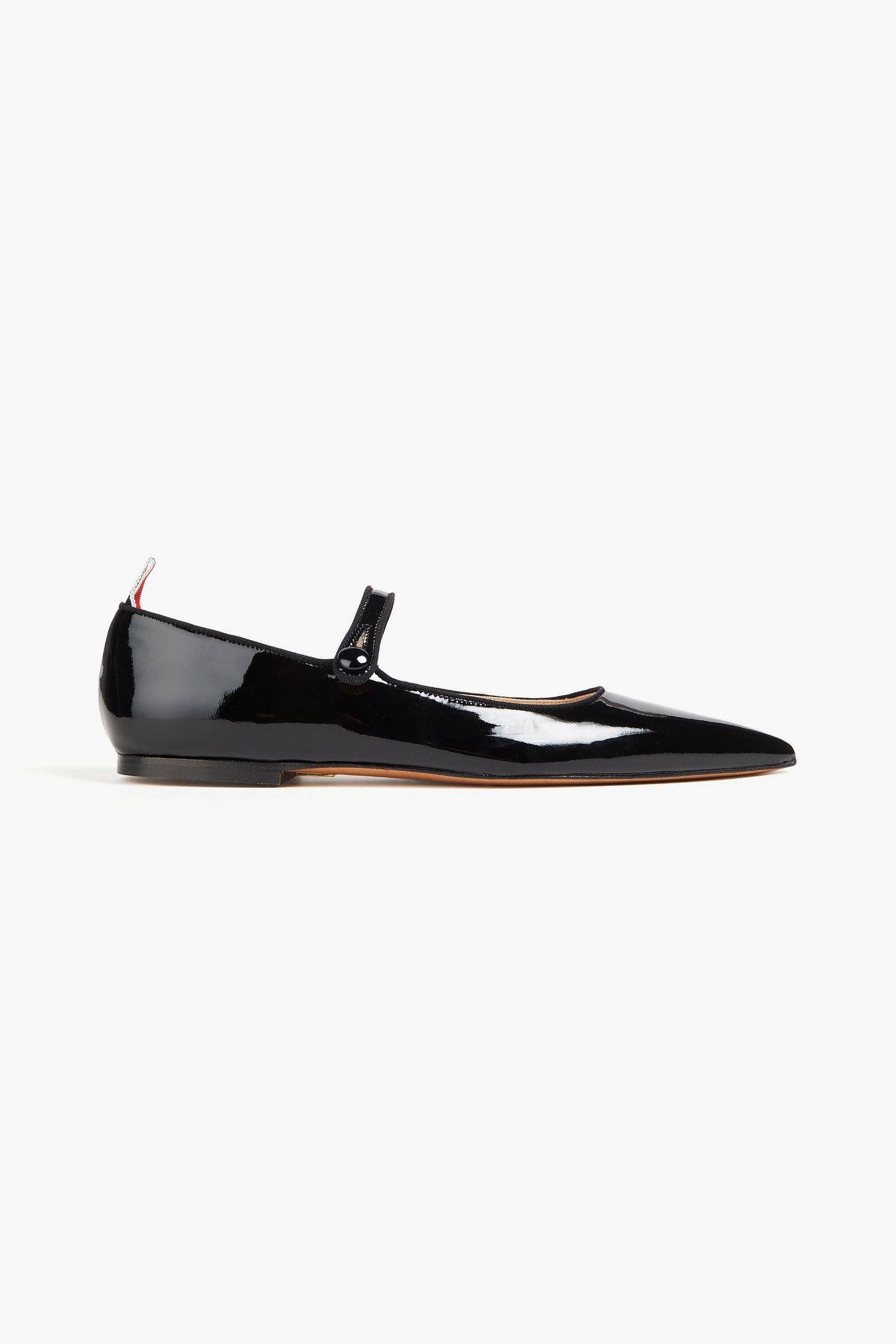 Thom Browne Thom John Patent-Leather Point-Toe Flats Black Women's
