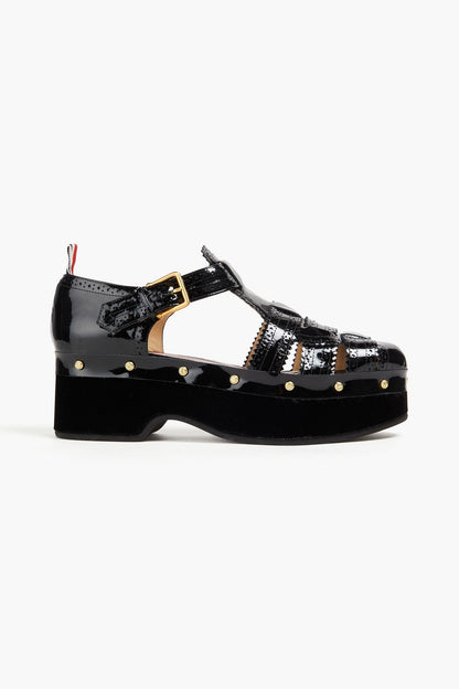 Thom Browne Patent-Leather Sandals Black Women's