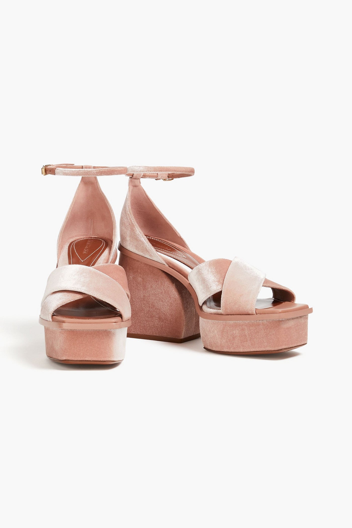 Zimmermann Velvet Platform Sandals Antique Rose Women's
