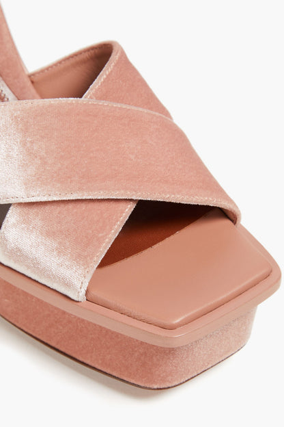 Zimmermann Velvet Platform Sandals Antique Rose Women's