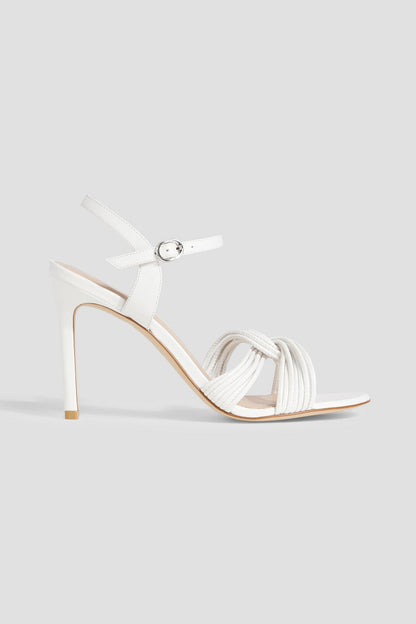 Stuart Weitzman Twist 95 Leather Sandals White Women's