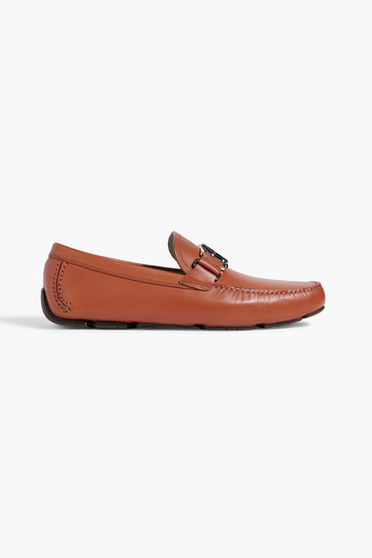Ferragamo Peter Leather Driving Shoes Tan