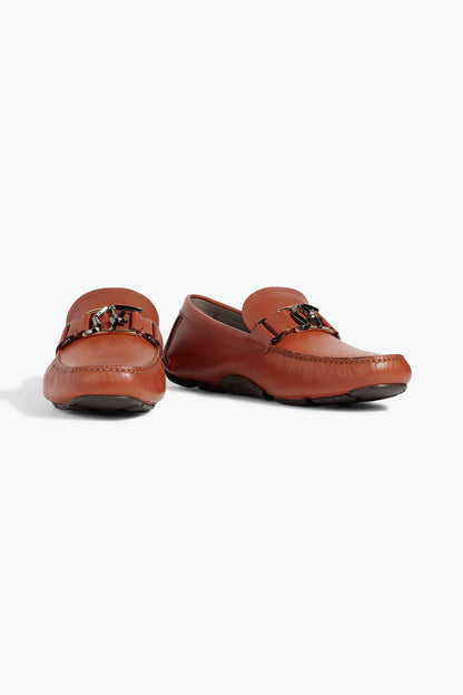 Ferragamo Peter Leather Driving Shoes Tan