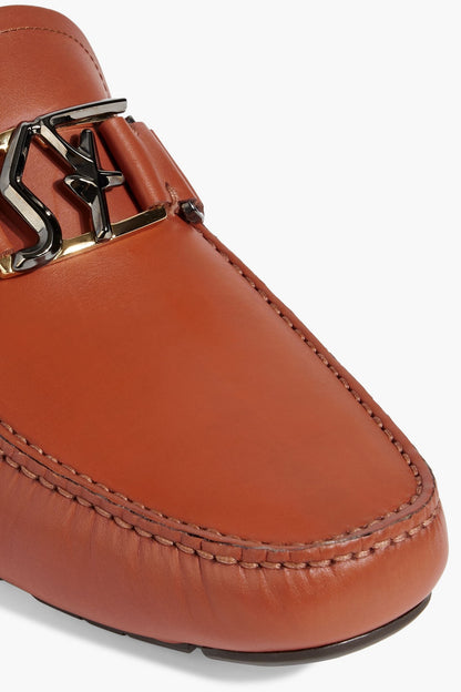 Ferragamo Peter Leather Driving Shoes Tan