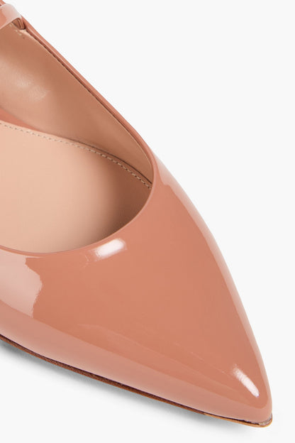 Gianvito Rossi Ribbon Jane Patent-Leather Mary Jane Flats Antique Rose Women's