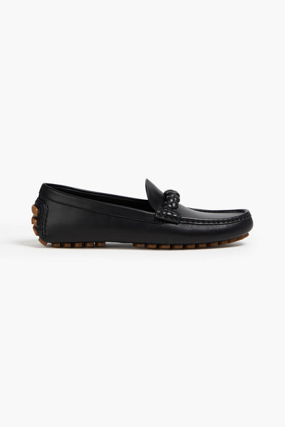 Gianvito Rossi Monza Leather Loafers Black Women's