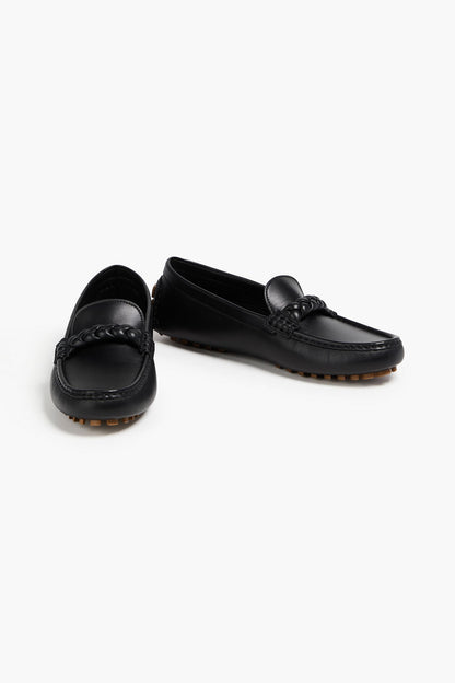 Gianvito Rossi Monza Leather Loafers Black Women's