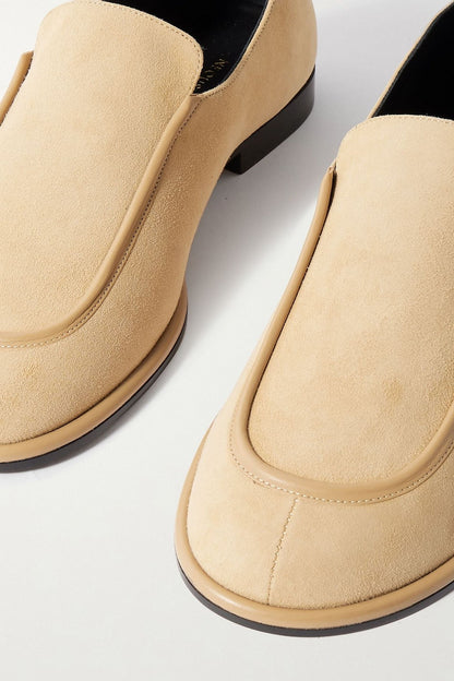 Neous Polaris Leather-Trimmed Suede Loafers Sand Women's