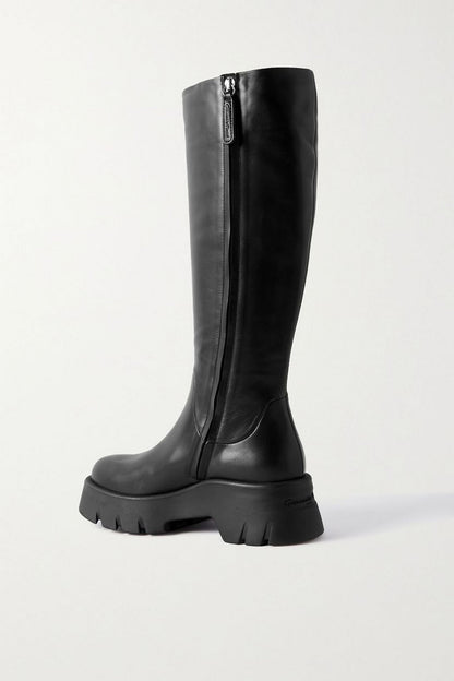 Gianvito Rossi Montey 20 Leather Knee Boots Black Women's